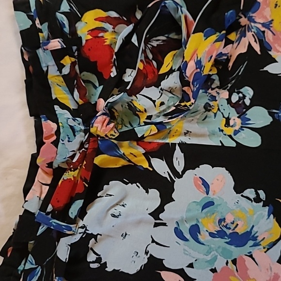 Cupio* Julianna Floral Print Pants* Elastic Waist* Wide Leg* Sz L - Picture 3 of 4